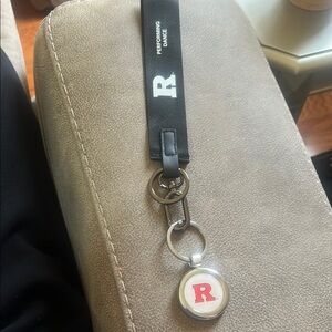 Rutgers Keychain with Black Lanyard